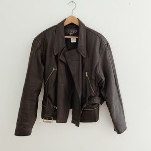Vintage Black 80s Motorcycle Jacket M